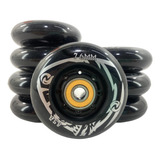 Jogo 8 Rodas Para Patins Roller Power 76mm 85a + Abec-7