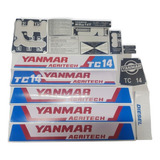 Jogo Adesivo Faixa Decalque Micro Trator Yanmar Tc14 14cv
