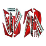 Jogo Adesivos Kit Faixa Nx 400 Falcon 2008 Vermelha Completo