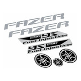 Jogo Adesivos Kit Faixa Yamaha Fazer 250 2012 Vermelha