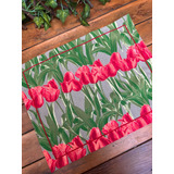 Jogo Americano Tulipa Vermelha Kit C/