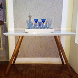 Jogo Aparador 1m Off Com Vidro + Jogo De Mesa Off Espelho