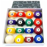 Jogo Bolas De Sinuca Bilhar Numeradas 50mm Pro + Giz Brinde