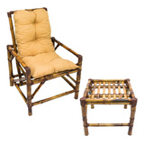 Jogo C/ 1 Cadeiras Poltrona Bambu