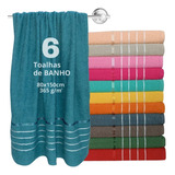 Jogo C/ 6 Toalha De Banho Gigante 80 X 1,50 Toalhão Algodão