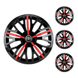 Jogo Calota Aro 14 Triton Sport Black Red Elitte Toyota