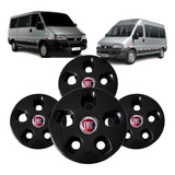 Jogo Calota Centro Roda Resinado Fiat Vermelho Ducato Aro 16