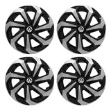 Jogo Calota Spider Black Silver Aro 14 Gol Voyage Parati