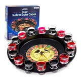 Jogo Cassino Roleta Shot 16 Copos De Vidro Bebida Drink