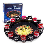 Jogo Cassino Roleta Shot 16 Copos De Vidro Drink Bebida