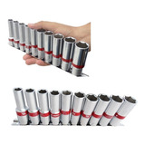 Jogo Chave Soquete Pito Longo Sextavado 1/2 10 -22mm 10 Pçs