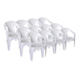 Jogo Com 10 Cadeiras Poltronas Plastico Buffet Suporta 182kg