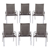 Jogo Com 6 Cadeiras Para Sacada Em Aluminio E Fibra Colombia