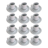 Jogo Completo C/ 12 Xícaras De Café Porcelana Legítima Branc