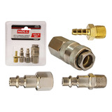 Jogo Conectores Engate Rapido 1/4 4 Peças Npt Compressor Ar