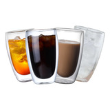 Jogo Copos Parede Dupla Drink Água Suco Multiuso 350ml Kit 2