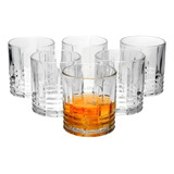 Jogo Copos Vidro Baixo P/ Whisky Drinks 6 Peças 340ml Luxo