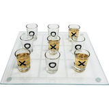 Jogo Da Velha Shot Drink Tabuleiro Vidro 9 Copos Bebidas