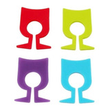 Jogo De 12 Marcadores De Taca Em Silicone Colorido
