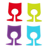 Jogo De 12 Marcadores De Taca Em Silicone Colorido