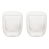 Jogo De 2 Copos Parede Dupla De Vidro 100ml Wolff