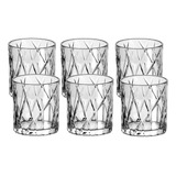Jogo De 6 Copos Baixos Luxo Em Vidro Whisky Negroni 315ml