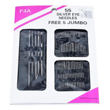 Jogo De Agulhas Kit C/ 55 Conjunto Costura Roupas Couro
