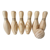 Jogo De Boliche Infantil Brinquedo Educativo Em Madeira Kit