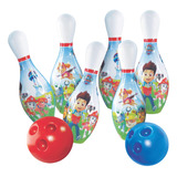 Jogo De Boliche Infantil Patrulha Canina Grande 29 Cm Lider
