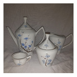 Jogo De Café De Porcelana Pozzani Antigo, Bule, Açucareiro..