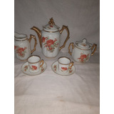 Jogo De Cafe Porcelana Antigo, Bule, Leiteira, Açucareiro..