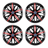 Jogo De Calotas Esportivas Triton Sport 14 Black Red + Embl
