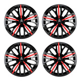 Jogo De Calotas Esportivas Triton Sport 14 Black Red + Embl