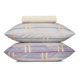 Jogo De Cama Altenburg Colorful Jeans Ta 3 Peças Queen Bege