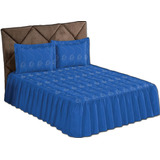Jogo De Cama Casal Bordada Margadona 3 Peças Azul