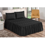 Jogo De Cama Casal Bordada Margadona 3 Peças Preto