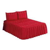 Jogo De Cama Casal Bordada Margadona 3 Peças Vermelho