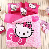 Jogo De Cama Casal Infantil Hello Kitty 4 Peças Com Edredom