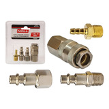 Jogo De Conectores Engate Rapido De 1/4 Kit 4 Peças Npt 