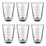 Jogo De Copos Em Vidro Kit 6 Peças Cozinha Água Suco Drink