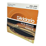 Jogo De Cordas Daddario 010 Para Violão Encordoamento De Aço