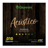 Jogo De Cordas P/ Violão Giannini Acústico Aço 010 Bronze