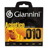 Jogo De Cordas Para Violão Série Acústico Aço 0.10 Giannini