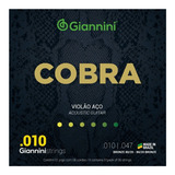 Jogo De Cordas Violão Aço Serie Cobra 010 Giannini 80/20
