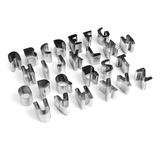 Jogo De Culinária Cortador Alfabeto Letras Médio 26 Pçs Inox