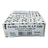 Jogo De Dados 14mm (1,4cm) Euclides Jordão 50 Unid. C/ Cor Branco