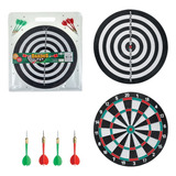 Jogo De Dardos Tiro Ao Alvo Dupla Face 30cm + 4 Dardos