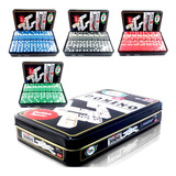 Jogo De Domino 28 Peças Reforçadas Lata Decorativa Colorida