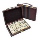 Jogo De Domino Profissional Osso 28 Peças C/ Maleta De Couro