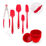 Jogo De Espatula Confeiteiro 5pc + 12 Forminhas Cup Cake